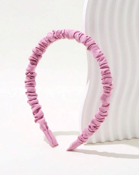 Featured image for “Girls Thin Ruched Design Headband light pink”