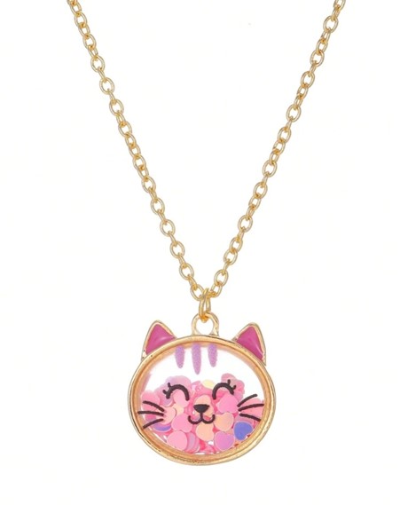 Featured image for “Adorable Kitten Shaped Alloy Pendant Necklace With Colorful Glitter Decor For Girls, Suitable For Daily Wear”